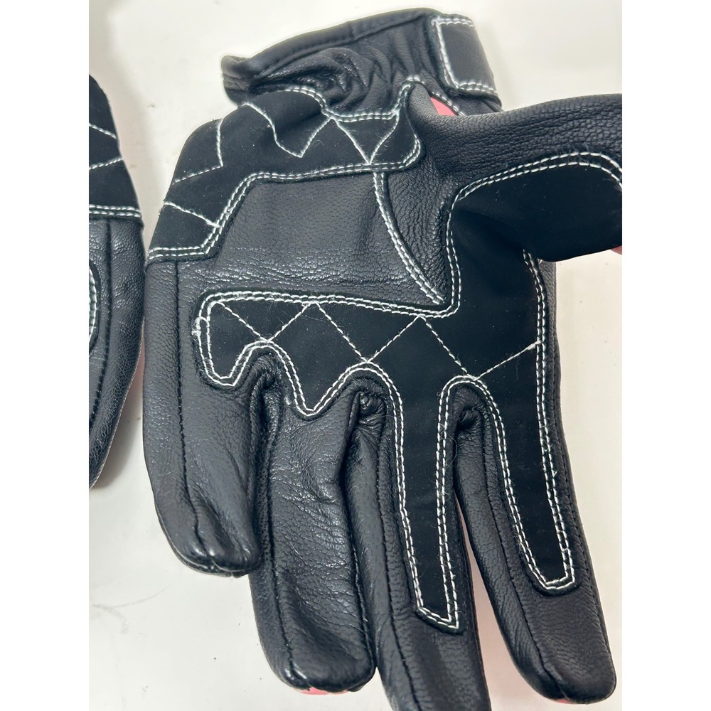 BILT Womens Motorcycle‎ Gloves Pink Black Leather Hard Knuckle Size Small - Picture 7 of 9